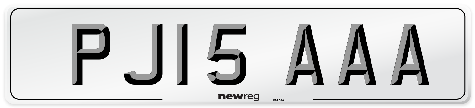 PJ15 AAA Number Plate from New Reg